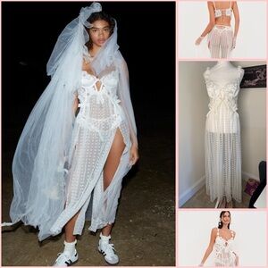 NWT size L Amore Lace Maxi Dress For Love & Lemons Bridal Honeymoon